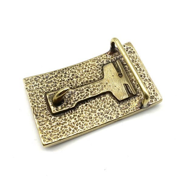 Copper Belt Buckle Cowhide Insert Plain Buckle Leather Inlay buckle