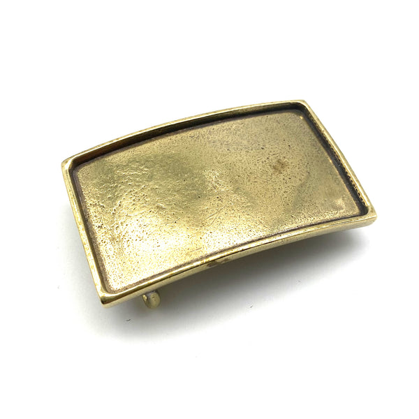 Copper Belt Buckle Cowhide Insert Plain Buckle Leather Inlay buckle