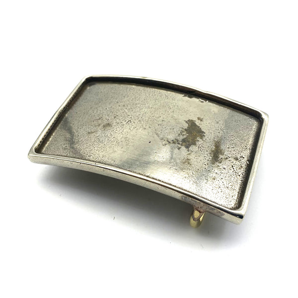 Copper Belt Buckle Cowhide Insert Plain Buckle Leather Inlay buckle