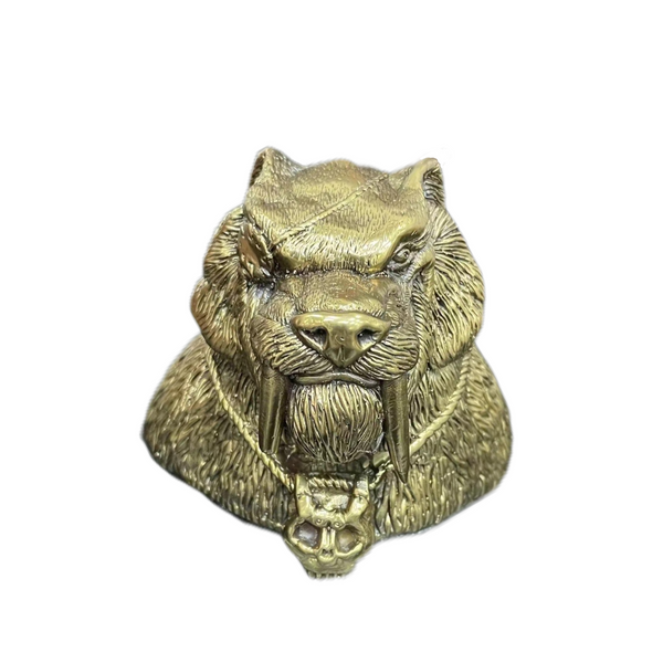 Handcast Brass Pirate Bear Bust - Nautical Decor &amp; Unique Gift for Men, Vintage Steampunk Sculpture for Home Office Mantel or Bookshelf