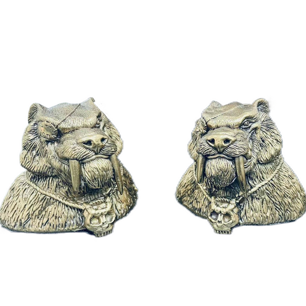Handcast Brass Pirate Bear Bust - Nautical Decor &amp; Unique Gift for Men, Vintage Steampunk Sculpture for Home Office Mantel or Bookshelf