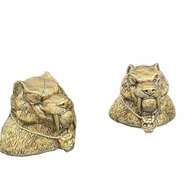 Handcast Brass Pirate Bear Bust - Nautical Decor &amp; Unique Gift for Men, Vintage Steampunk Sculpture for Home Office Mantel or Bookshelf