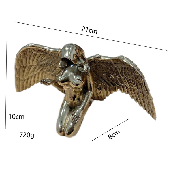Handmade Brass Angel Statue - Vintage Winged Sculpture for Home Altar Decor, Spiritual Gift for Christmas, Baptism or Meditation Space