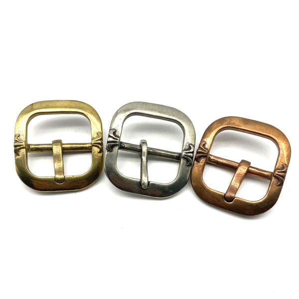 Flower Decor Buckle Leather Belt Buckle