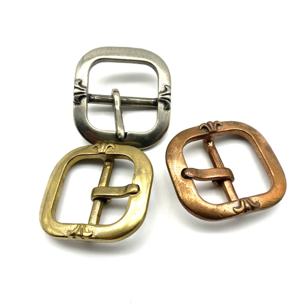 Flower Decor Buckle Leather Belt Buckle