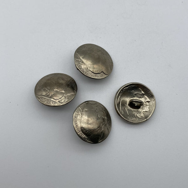 Old Silver Penny Sewing Button Buffalo Shank Button Clothing Sweater Buttons