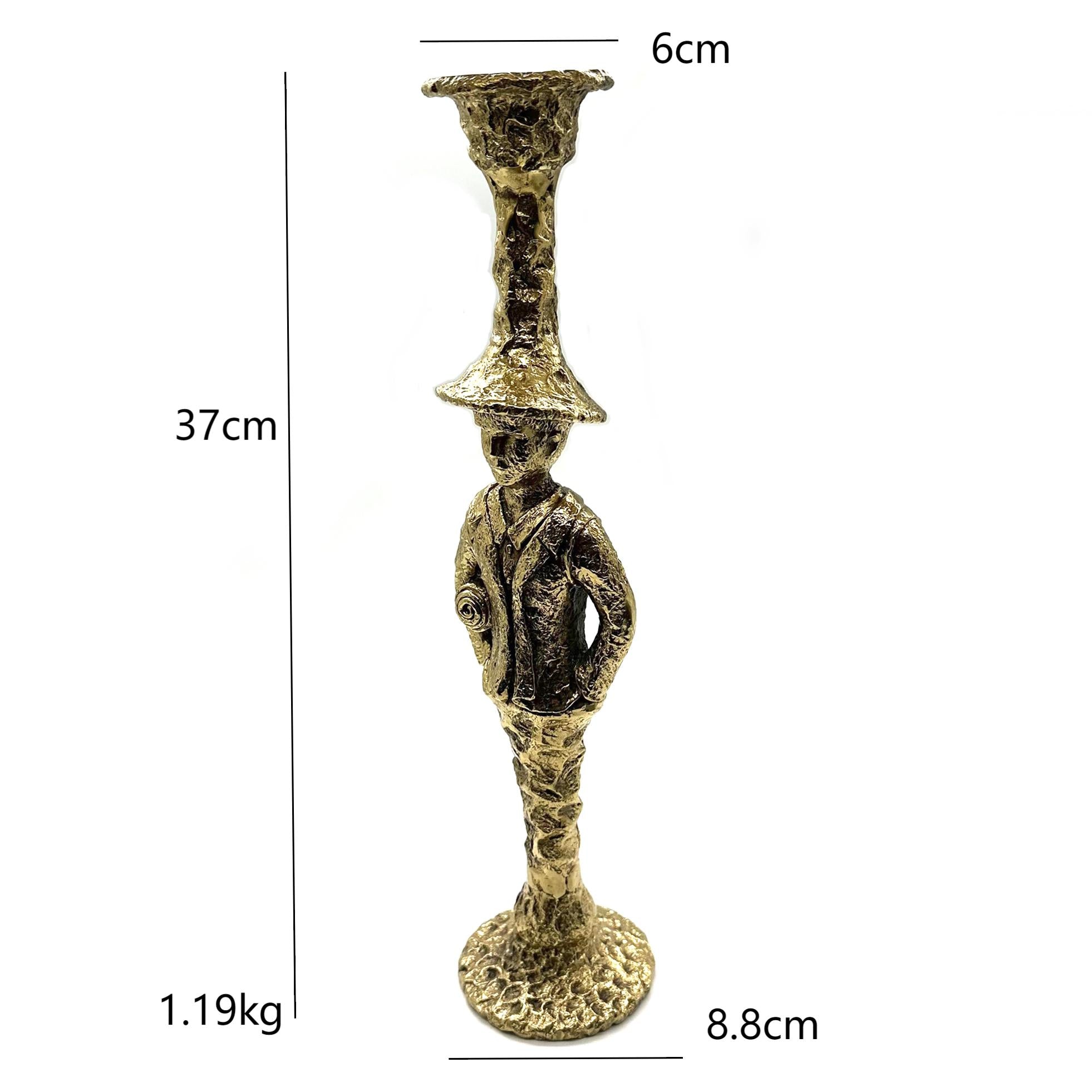 Handcast Brass Waiter Candle Holder - Elegant Table Centerpiece for Dining Room,Vintage Servant Sculpture Decor Ornament Wedding Anniversary