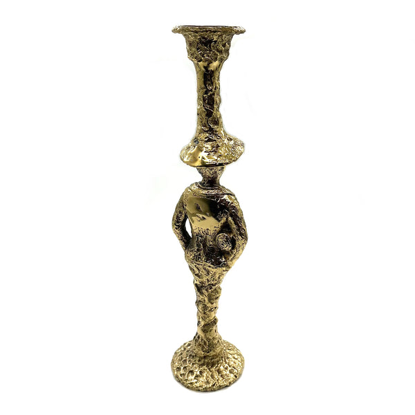 Handcast Brass Waiter Candle Holder - Elegant Table Centerpiece for Dining Room,Vintage Servant Sculpture Decor Ornament Wedding Anniversary