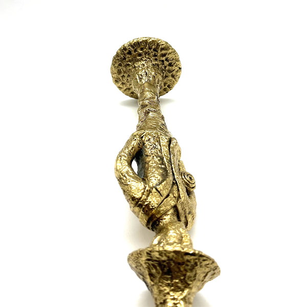 Handcast Brass Waiter Candle Holder - Elegant Table Centerpiece for Dining Room,Vintage Servant Sculpture Decor Ornament Wedding Anniversary