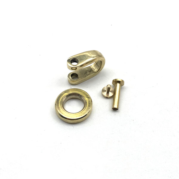 Handmade Brass D Shape Shackle Customized Size Thicker Brass Ring Leather Keychain Hardwares