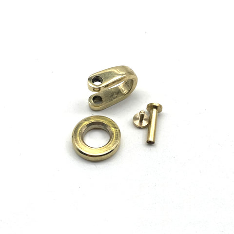 Handmade Brass D Shape Shackle Customized Size Thicker Brass Ring Leather Keychain Hardwares