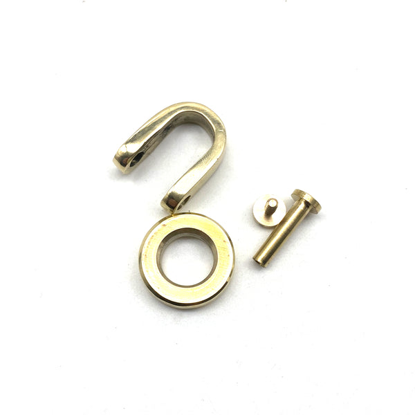 Handmade Brass D Shape Shackle Customized Size Thicker Brass Ring Leather Keychain Hardwares
