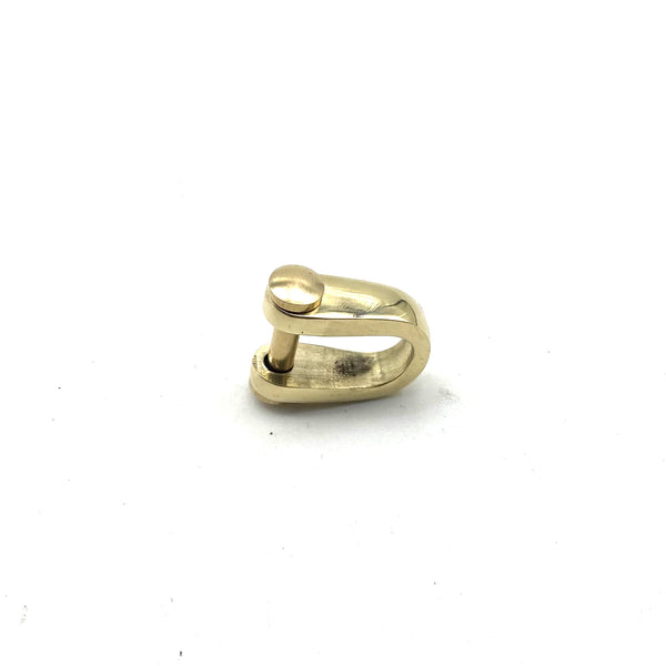 Handmade Brass D Shape Shackle Customized Size Thicker Brass Ring Leather Keychain Hardwares