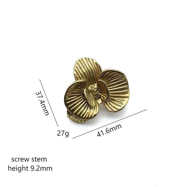Brass Flower Drawer Pulls | Cabinet Handles Knob for Wardrobe, Wine Cellar & Luxury Furniture