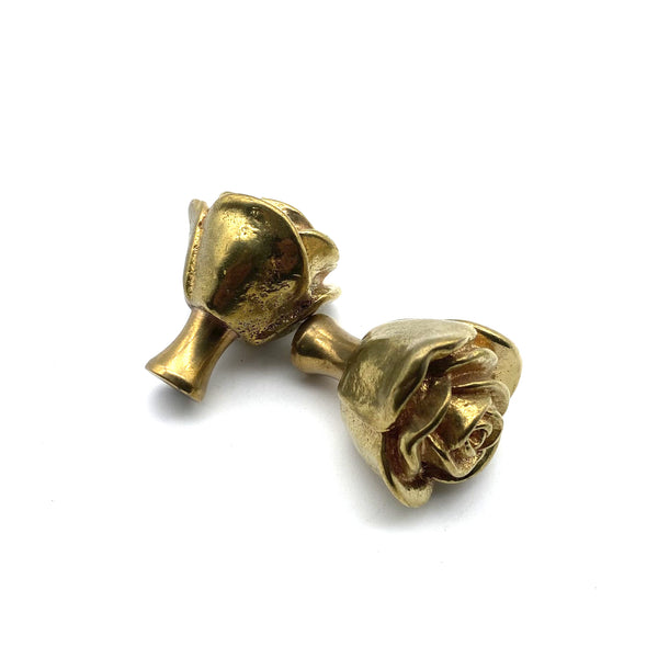 Rose Flower Drawer Knob | Heavy Brass Drawer Pulls | Cabinet Handles for Wardrobe, Wine Cellar & Luxury Furniture