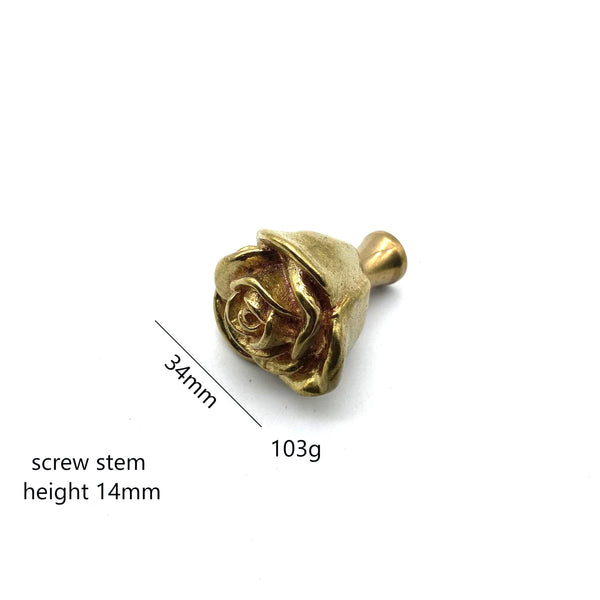 Rose Flower Drawer Knob | Heavy Brass Drawer Pulls | Cabinet Handles for Wardrobe, Wine Cellar & Luxury Furniture