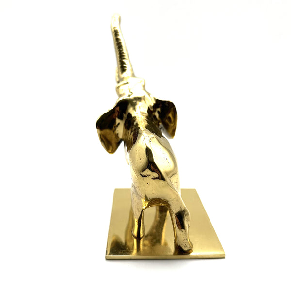 Brass Elephant Figurine Gold Animal Statue for Room Decoration