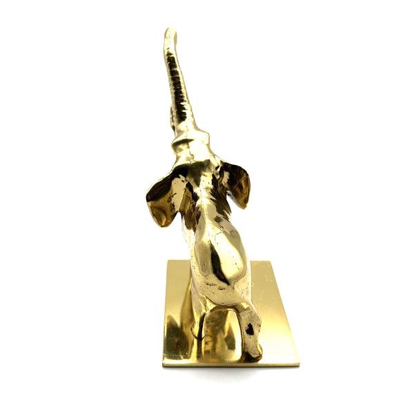 Brass Elephant Figurine Gold Animal Statue for Room Decoration