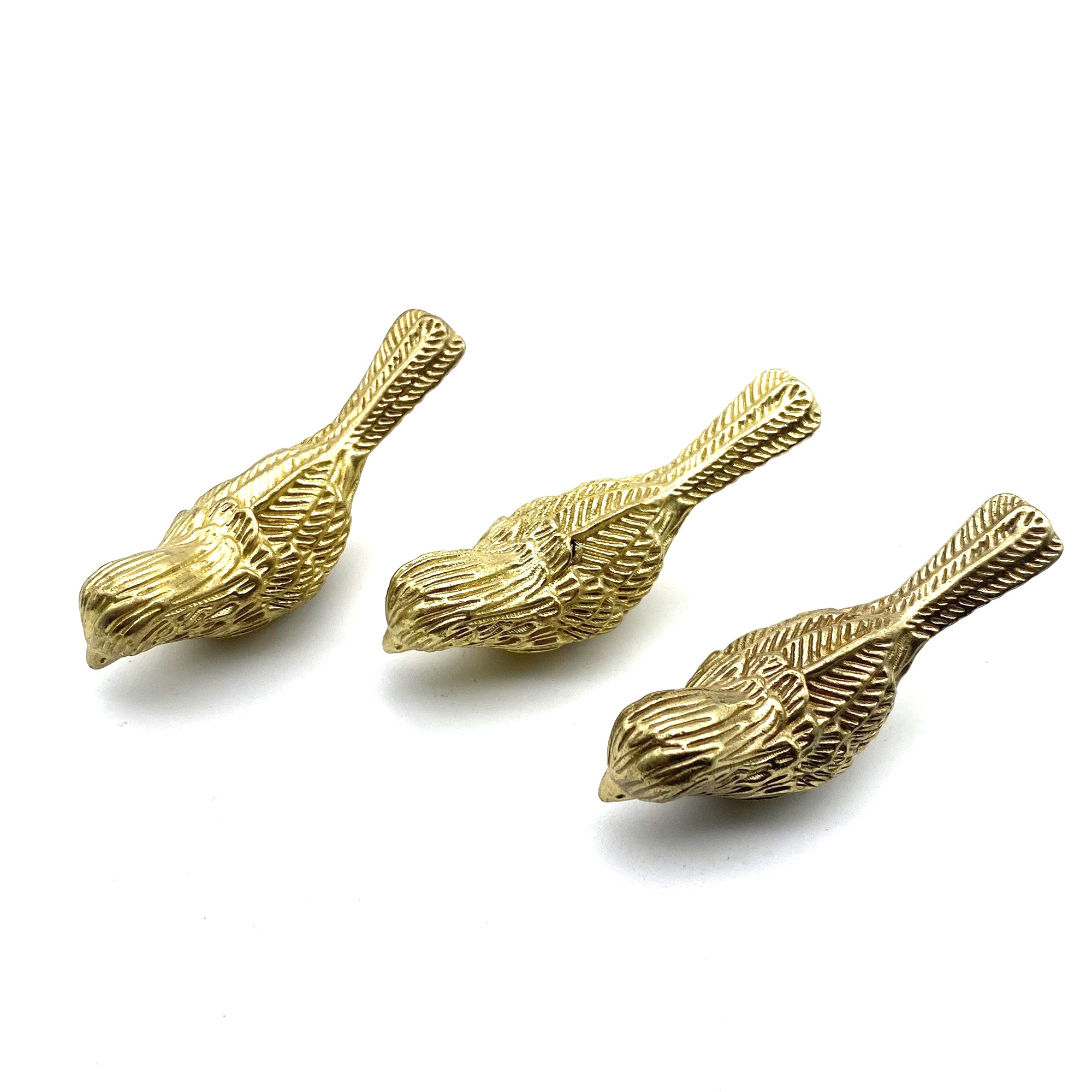 Brass Birds Drawer Pulls | Gold Cabinet Handles for Wardrobe, Wine Cellar & Luxury Furniture