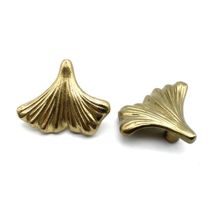 Leaf Design Drawer Knob | Heavy Brass Drawer Pulls | Cabinet Handles for Wardrobe, Wine Cellar & Luxury Furniture