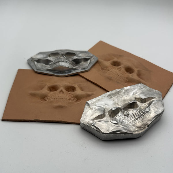 Veg Cowhide 3D Skull Mold Leather Shape Mold ,Veg Tanned Cowhide Cold Press Stamp Mold