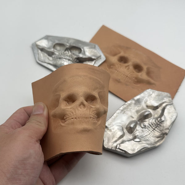 Veg Cowhide 3D Skull Mold Leather Shape Mold ,Veg Tanned Cowhide Cold Press Stamp Mold