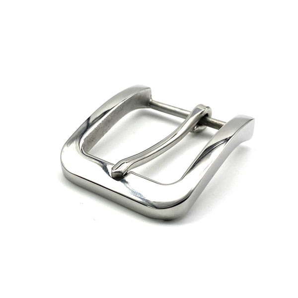 Hypoallergenic Stainless Belt Buckle 1 1/2'' Shiny Glass Finish