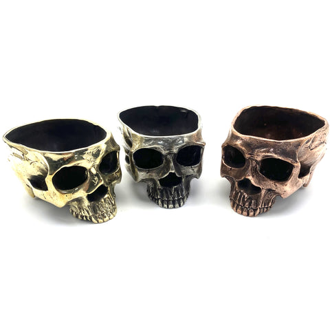 Brass Skull Head Container,Skull Cigar Tray,Skull Ashtray