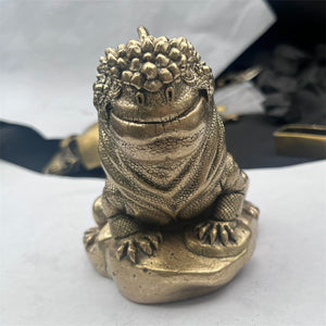 Brass Iguana Statue 1.6kg,House Decoration Art Ornament,Iguana Figurine for Home Improvement