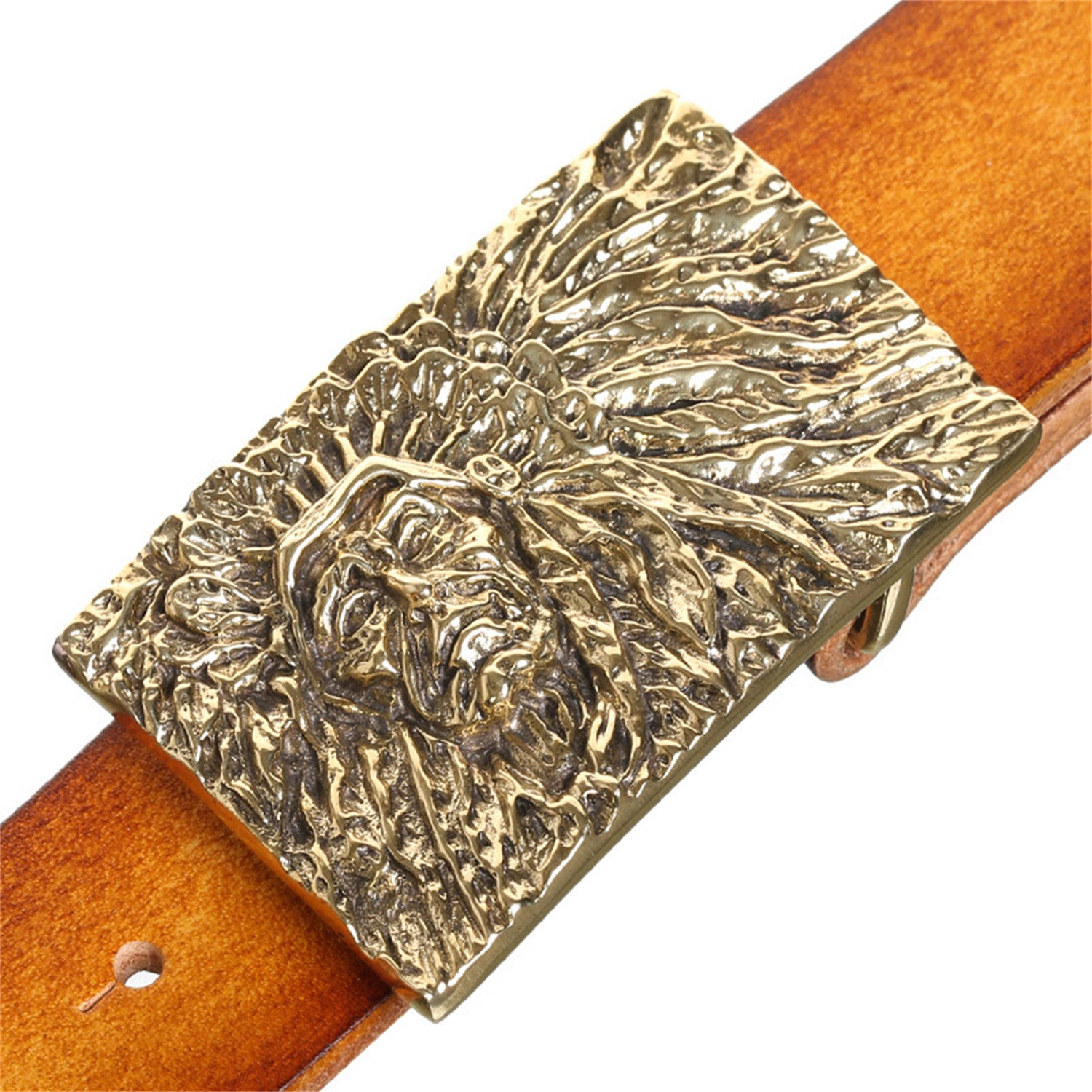 Indian Chief Buckle Handmade Leather Craft Belt Buckle Men s