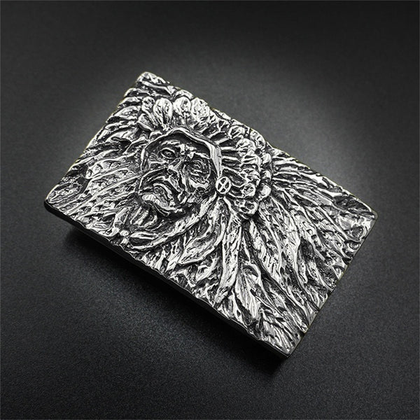 Indian Chief Buckle Handmade Leather Craft Belt Buckle,Men's Fashion Buckle