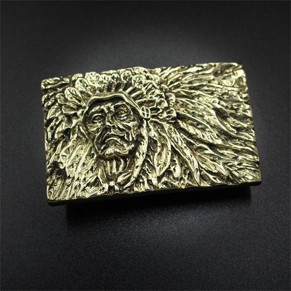 Indian Chief Buckle Handmade Leather Craft Belt Buckle,Men's Fashion Buckle