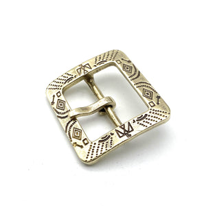 Brass Indian Symbol Center Pin Buckle 1 1/2'' Leather Belt Buckle