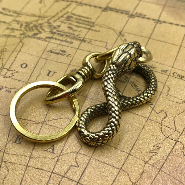 Handcrafted Keychain Gifts, Snake Fish Hook Key Holder Managers,Men Belt Decoration Accessories