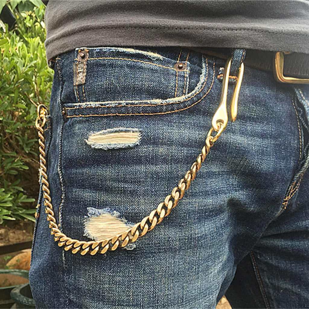 Solid Brass Fob Pants Keychains Keyrings Punk Biker Men's Key Chains Key  Holder