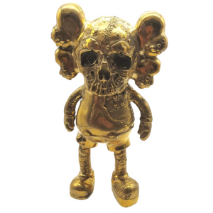 Cute Brass KAWS Statue Bronze Bear Sculpture House&Office Decoration Ornament,Lougher Contemporary KAWS: Holiday Space companion