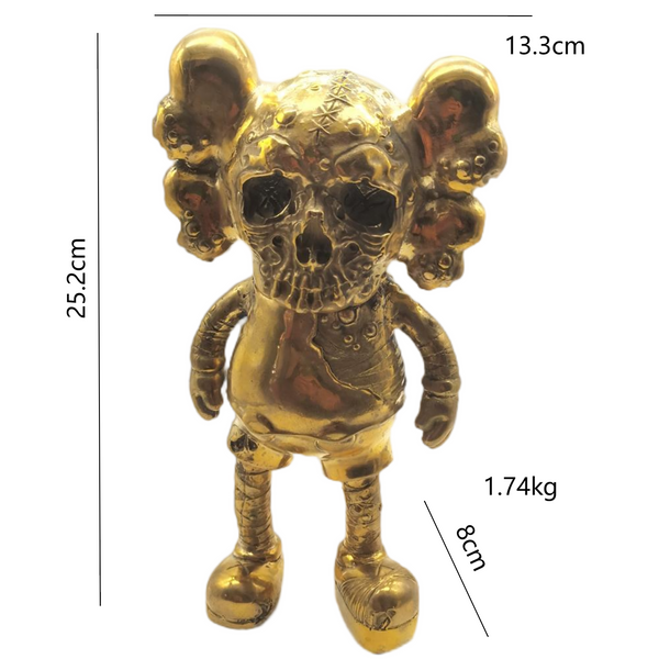 Cute Brass KAWS Statue Bronze Bear Sculpture House&Office Decoration Ornament,Lougher Contemporary KAWS: Holiday Space companion