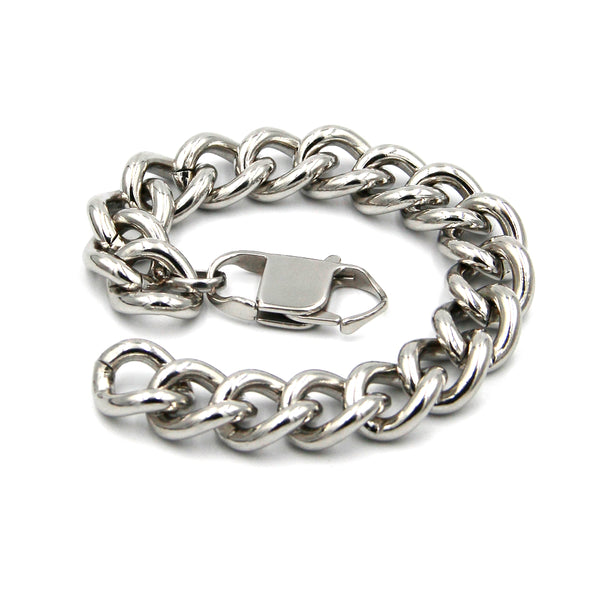 Large Stainless Chain Bracelet,Men's Silver Bracelet,Men's Jewelry,Gift For Men