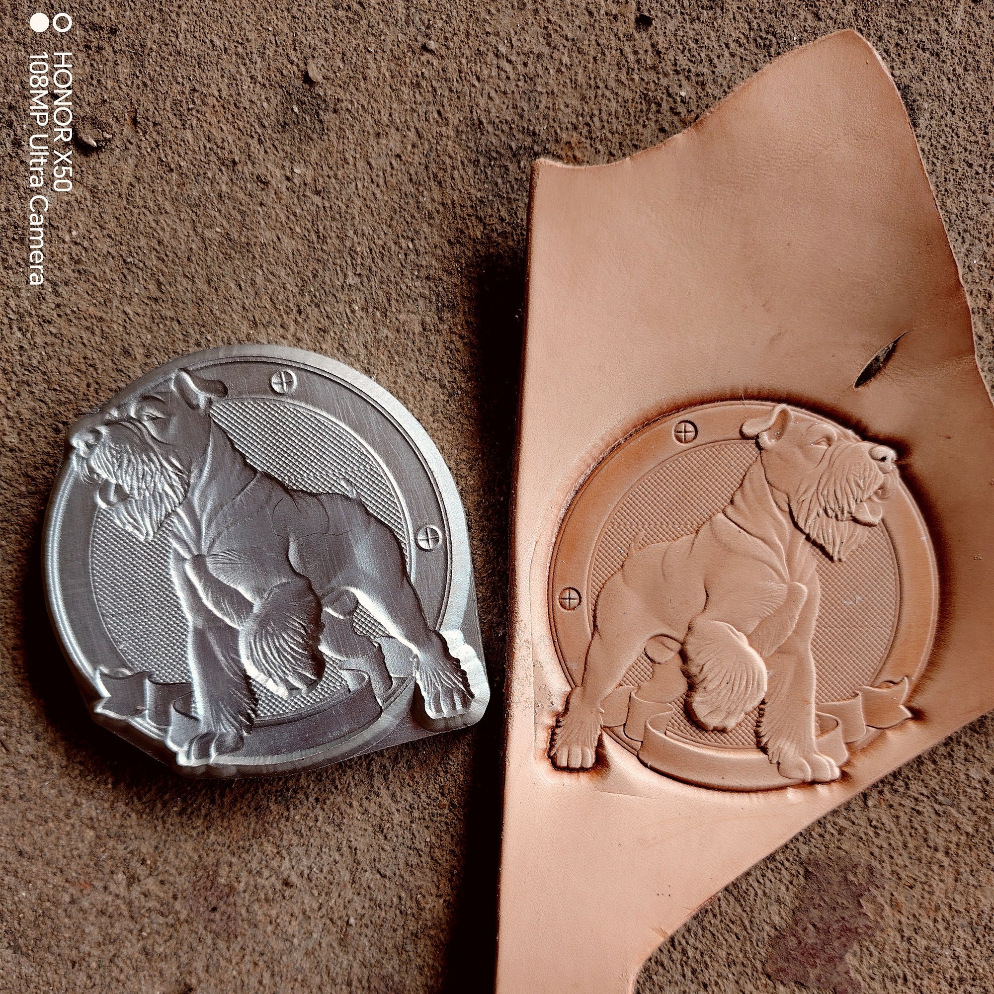 Bully Dog Leather Embossed Stamp,Leather Bag Pattern Pressure Mold