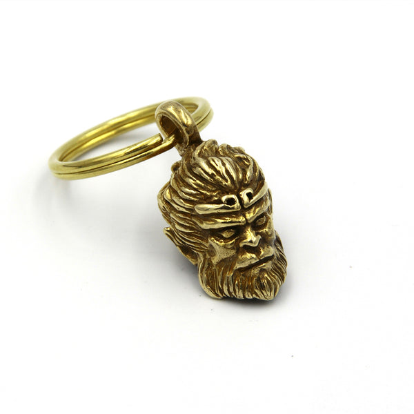 Brass Monkey King Keyring,Children's Gifts Kids Tiger Keychain Pendant