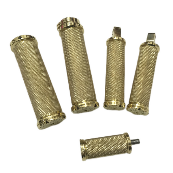 Motorcycle Brass Handlebar Grips+Foot Pedal+Shift Peg 5pcs/Set Custom Bullets Brass Grips