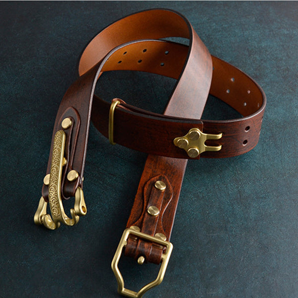 Handmade Littleton Cavalry Leather Belt Mens Street Wear Belts,Men's Gift