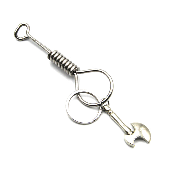 Mens Casual Belt Keychain Stainless Wirewrapped Key Manager Holder with Ax