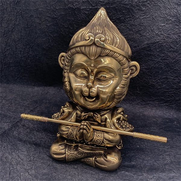 Brass Monk Monkey King Statue,Monkey King Figurine,House Decoration Ornaments