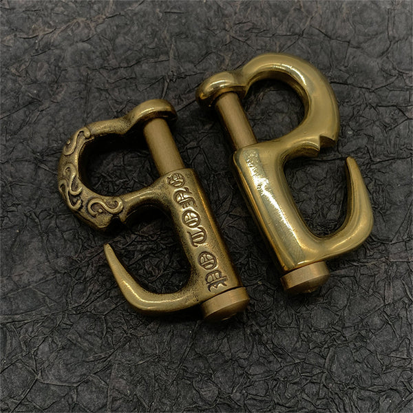 Solid Brass Spring Keychain Hook Navy Style Key Holder Key Chain