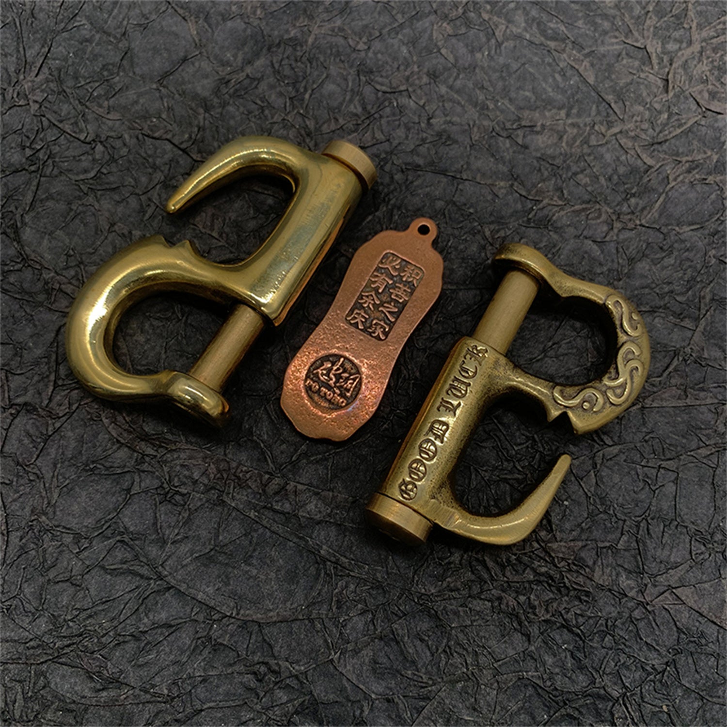 Jib Snap Hook,Solid Brass Spring Keychain Hook Navy Style Key