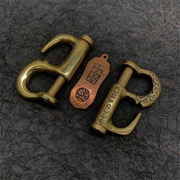Solid Brass Spring Keychain Hook Navy Style Key Holder Key Chain