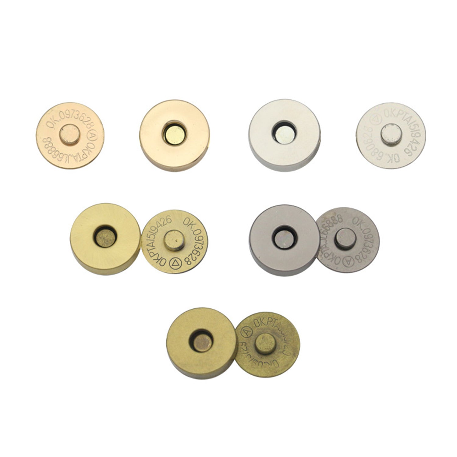 アクセサリー P.2932 10 sets Double Caps Magnetic Snaps Clasps for Bag Purse Leather