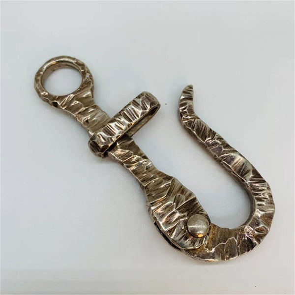Antique Sterling Silver Buckle Pirate Hook Clip Design Leather Belt Fastener Buckle