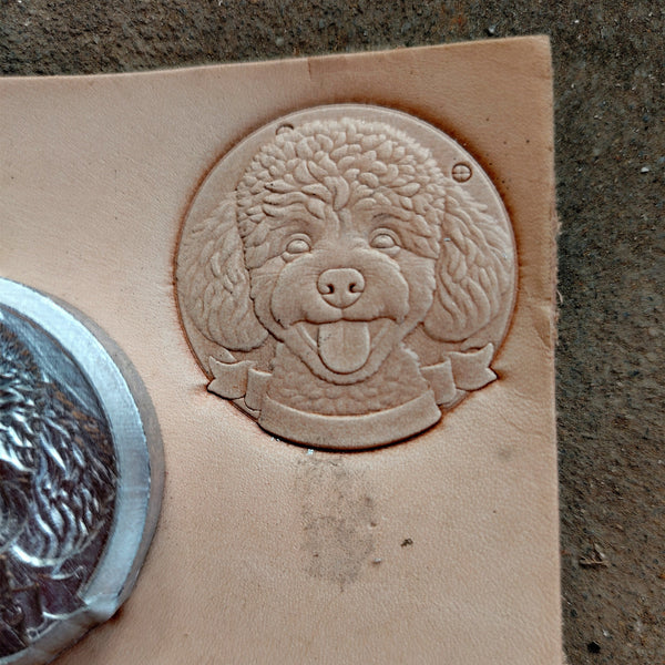 Leather Craft Shaping Mold,Poodle Design,Leather Embossed Mold,Veg Tanned Cowhide Cold Press Stamp Mold